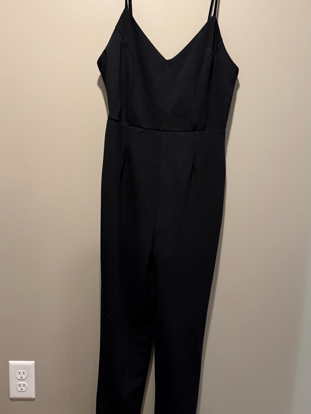 Fashion Nova Black V-Neck Spaghetti Strap Jumpsuit